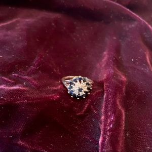 Diamond and sapphire ring